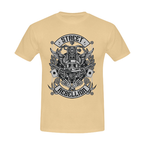 Street Rebellion Beige Men's Slim Fit T-shirt (Model T13)