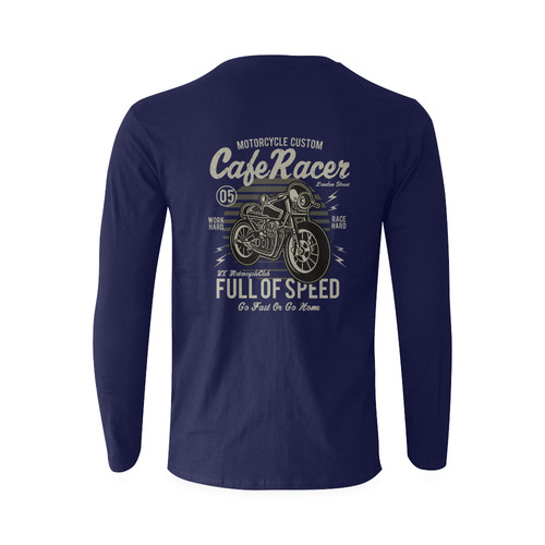 Cafe Racer Blue Sunny Men's T-shirt (long-sleeve) (Model T08)