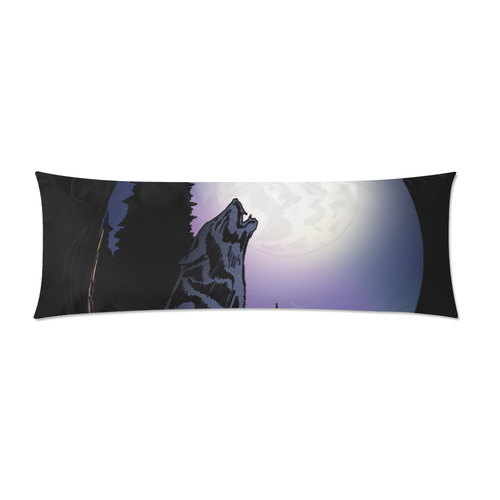 Howling Wolf Custom Zippered Pillow Case 21"x60"(Two Sides)