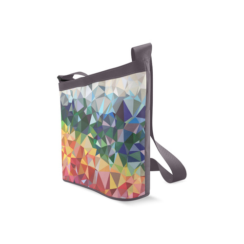 Abstract Geometric Triangles Red Blue Yellow Crossbody Bags (Model 1613)