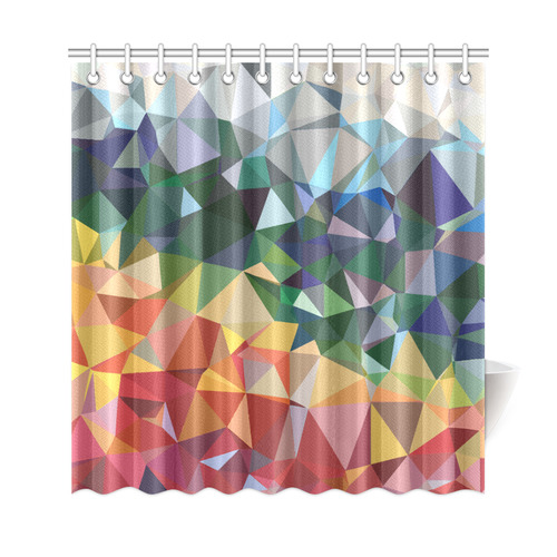 Abstract Geometric Triangles Red Blue Yellow Shower Curtain 69"x72"