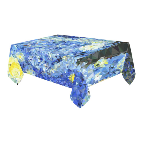 Starry Night Triangles After Van Gogh Cotton Linen Tablecloth 60" x 90"