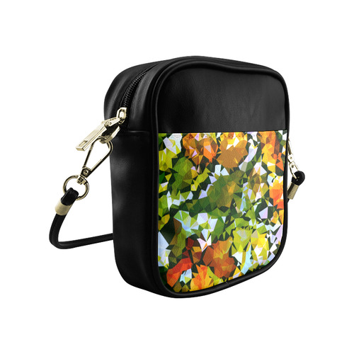 Spring Landscape Stained Glass Triangles Geometric Sling Bag (Model 1627)