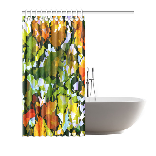 Spring Landscape Stained Glass Triangles Geometric Shower Curtain 72"x72"