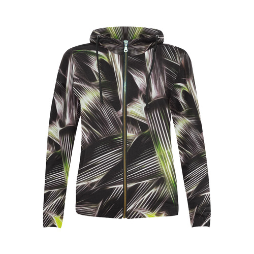 Foliage #8 - Jera Nour All Over Print Full Zip Hoodie for Women (Model H14)
