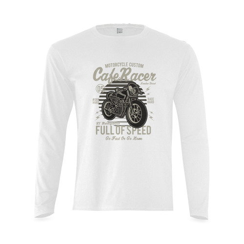 Cafe Racer White Sunny Men's T-shirt (long-sleeve) (Model T08)