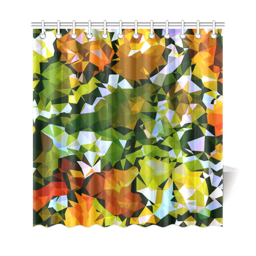 Spring Landscape Stained Glass Triangles Geometric Shower Curtain 69"x72"
