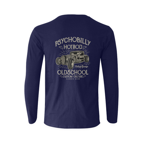 Psychobilly Hotrod Blue Sunny Men's T-shirt (long-sleeve) (Model T08)