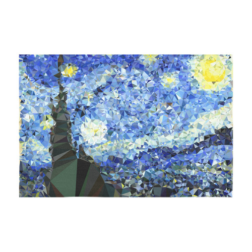 Starry Night Triangles After Van Gogh Cotton Linen Tablecloth 60" x 90"