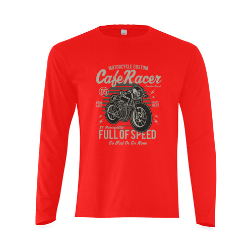 Cafe Racer Red Sunny Men's T-shirt (long-sleeve) (Model T08)