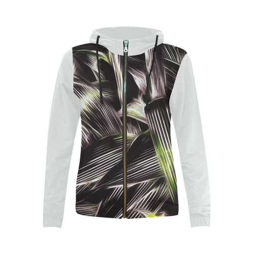 Foliage #8 - Jera Nour All Over Print Full Zip Hoodie for Women (Model H14)