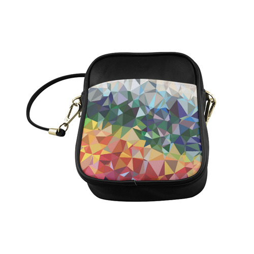 Abstract Geometric Triangles Red Blue Yellow Sling Bag (Model 1627)