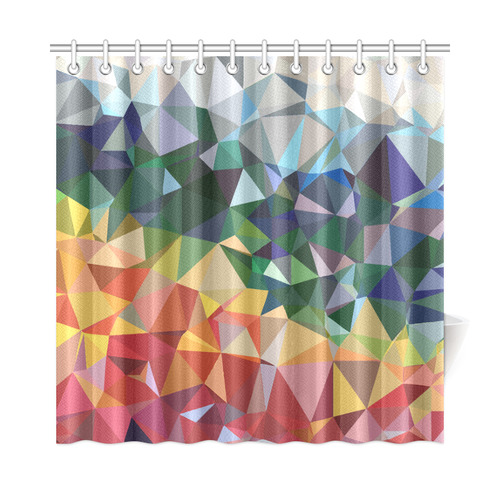 Abstract Geometric Triangles Red Blue Yellow Shower Curtain 72"x72"