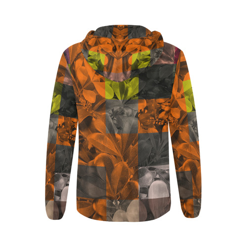 Foliage Patchwork #9 - Jera Nour All Over Print Full Zip Hoodie for Women (Model H14)