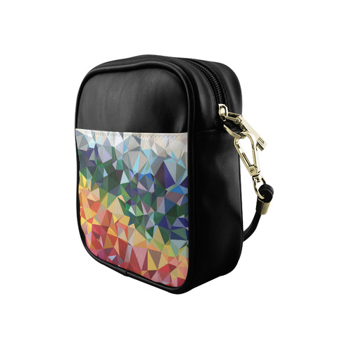 Abstract Geometric Triangles Red Blue Yellow Sling Bag (Model 1627)
