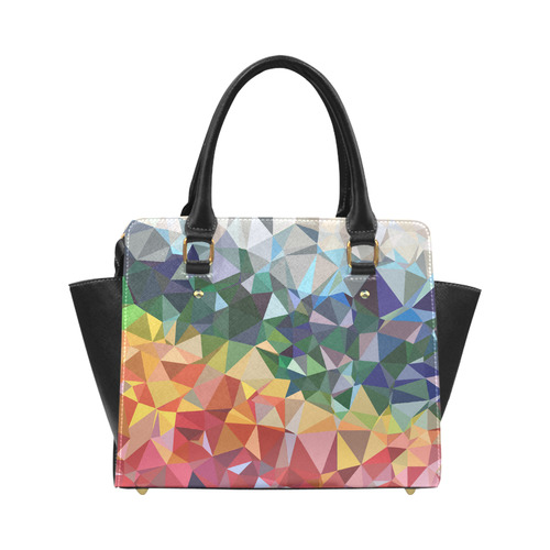 Abstract Geometric Triangles Red Blue Yellow Classic Shoulder Handbag (Model 1653)