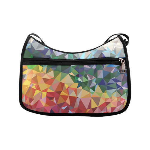 Abstract Geometric Triangles Red Blue Yellow Crossbody Bags (Model 1616)
