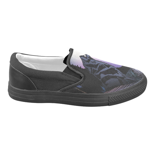 Howling Wolf Women's Unusual Slip-on Canvas Shoes (Model 019)