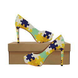 Puzzle pieces Women's High Heels (Model 044)