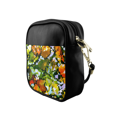 Spring Landscape Stained Glass Triangles Geometric Sling Bag (Model 1627)