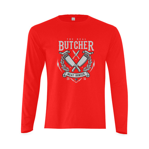 The Real Butcher Red Sunny Men's T-shirt (long-sleeve) (Model T08)