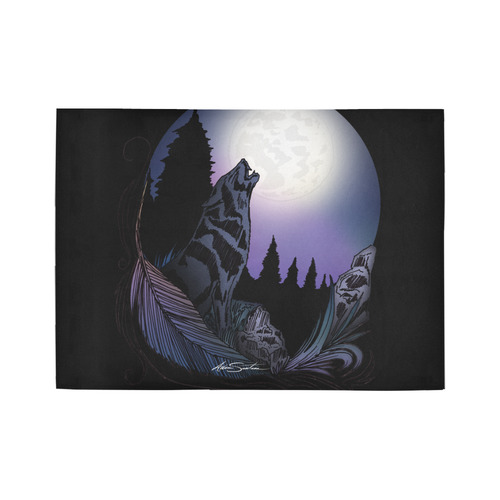 Howling Wolf Area Rug7'x5'