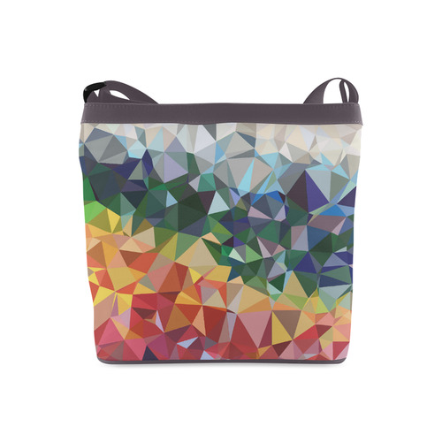Abstract Geometric Triangles Red Blue Yellow Crossbody Bags (Model 1613)