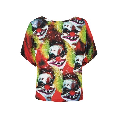 horrorclown Women's Batwing-Sleeved Blouse T shirt (Model T44)