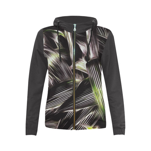 Foliage #8 - Jera Nour All Over Print Full Zip Hoodie for Women (Model H14)