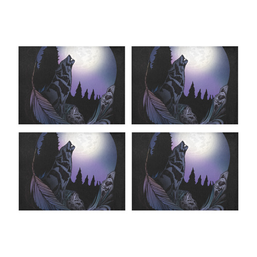 Howling Wolf Placemat 14’’ x 19’’ (Four Pieces)