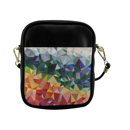 Abstract Geometric Triangles Red Blue Yellow Sling Bag (Model 1627)