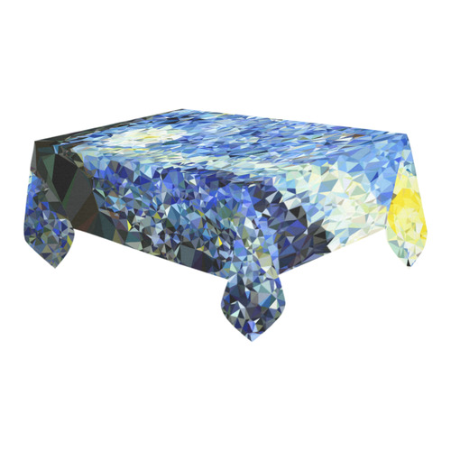 Starry Night Triangles After Van Gogh Cotton Linen Tablecloth 60" x 90"