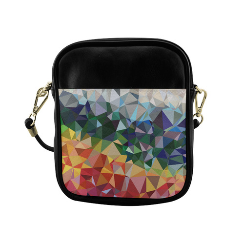 Abstract Geometric Triangles Red Blue Yellow Sling Bag (Model 1627)