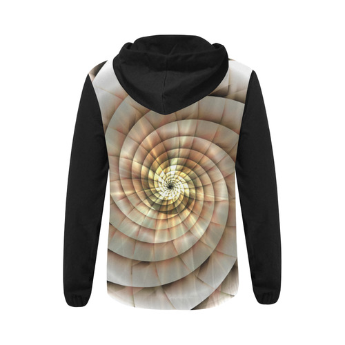 Spiral Eye 3D - Jera Nour All Over Print Full Zip Hoodie for Women (Model H14)