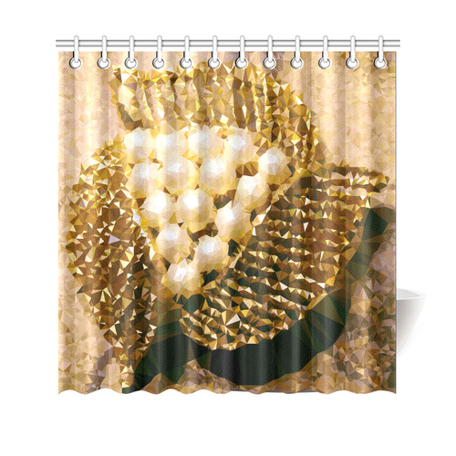 Pearls Gold Leaves Jewel Geometric Triangles Shower Curtain 69"x70"