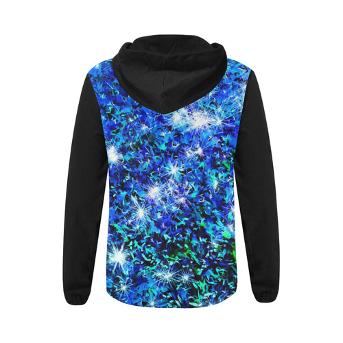 Sparkling Blue - Jera Nour All Over Print Full Zip Hoodie for Women (Model H14)