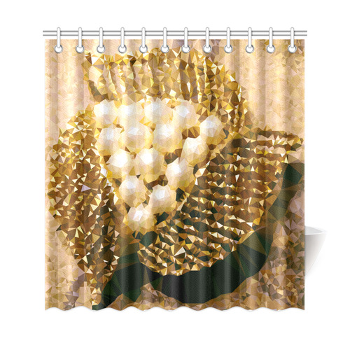 Pearls Gold Leaves Jewel Geometric Triangles Shower Curtain 69"x72"