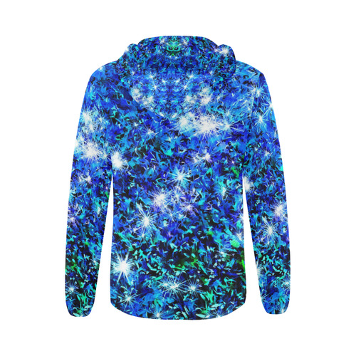 Sparkling Blue - Jera Nour All Over Print Full Zip Hoodie for Women (Model H14)