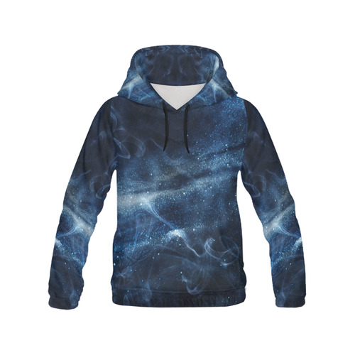 Beautiful Blue Universe Filled With Stars All Over Print Hoodie for Women (USA Size) (Model H13)