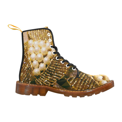Pearls Gold Leaves Jewel Geometric Triangles Martin Boots For Women Model 1203H