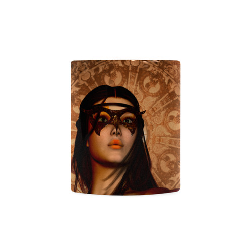 Steampunk lady with mask White Mug(11OZ)