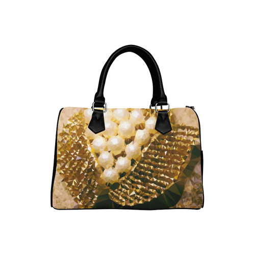 Pearls Gold Leaves Jewel Geometric Triangles Boston Handbag (Model 1621)