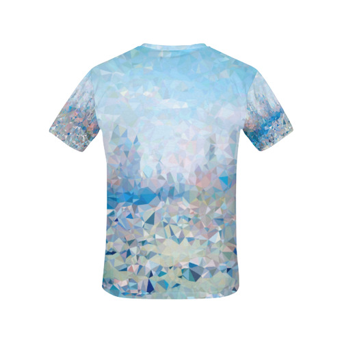 Abstract Geometric Triangles Landscape Monet All Over Print T-Shirt for Women (USA Size) (Model T40)