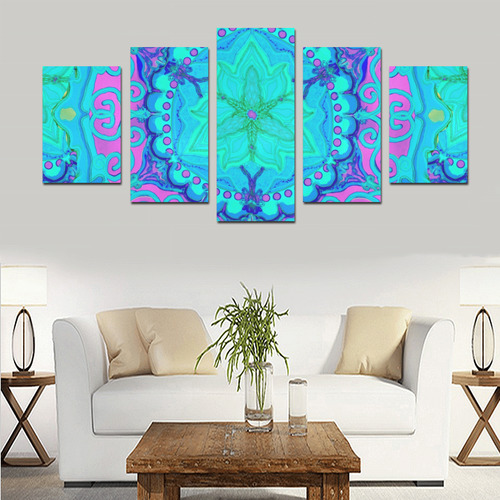 cactus flower 3 Canvas Print Sets D (No Frame)