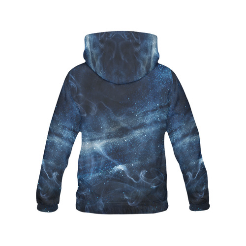 Beautiful Blue Universe Filled With Stars All Over Print Hoodie for Women (USA Size) (Model H13)