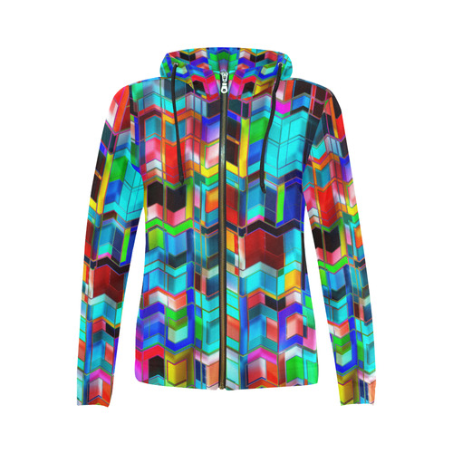 TechTile #3 - Jera Nour All Over Print Full Zip Hoodie for Women (Model H14)