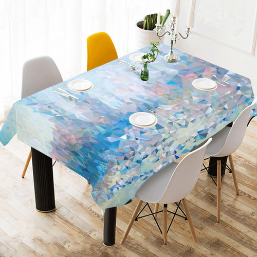 Abstract Geometric Triangles Landscape Monet Cotton Linen Tablecloth 60" x 90"