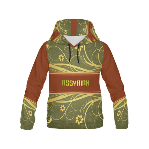 Assyrian Womens Hoodie All Over Print Hoodie for Women (USA Size) (Model H13)