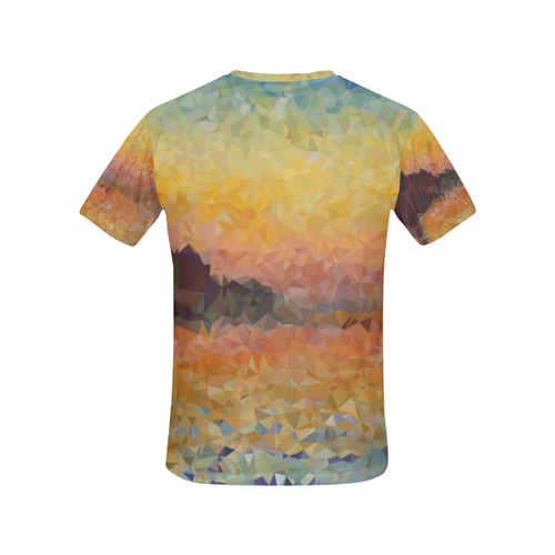 Sunset Venice Abstract Geometric Triangles All Over Print T-Shirt for Women (USA Size) (Model T40)