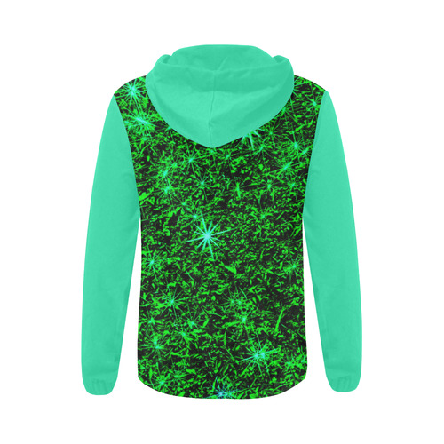 Sparkling Green - Jera Nour All Over Print Full Zip Hoodie for Women (Model H14)